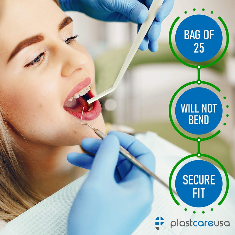 100 Dental Surgical Aspirator White Suction Tips, 1/8 Inch Diameter, 4 Bags of 25 Tips