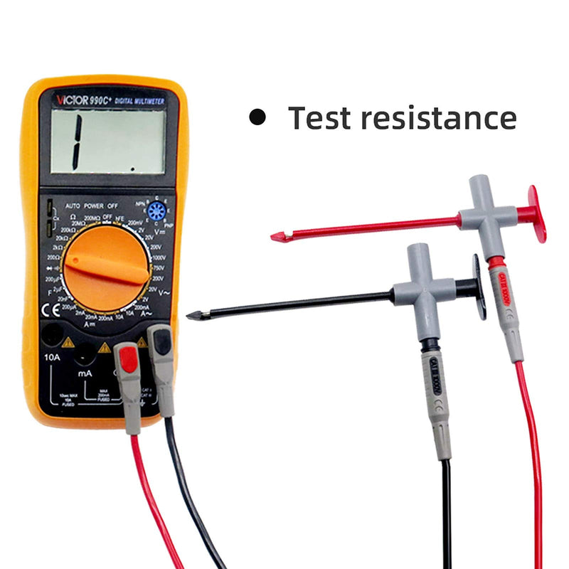Goupchn 2PCS Multimeter Test Leads 4mm Banana Plug Male to Male with Puncture Probes Wire-Piercing Test Clip Tool for Multimeter Testing Automotive Car Repairing