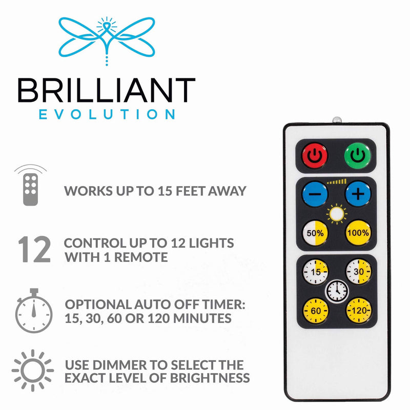 Brilliant Evolution LED Puck Light 2 Pack with Remote | Wireless LED Under Cabinet Lighting | Under Counter Lights for Kitchen | Battery Operated Lights | Under Cabinet Light | Battery Powered Lights