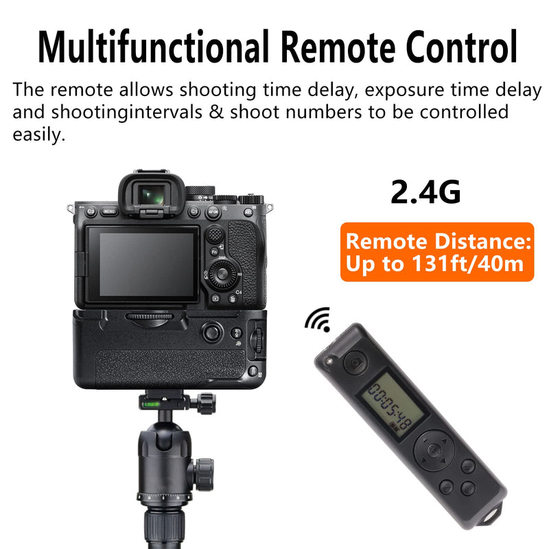 VG-C4EM Battery Grip for Sony A7R V A7R IV A9 II A7 IV A7S III A1 Cameras, Including 2.4 G Wireless Remote Control, Replacement for Sony Vertical Grip, Use NP-FZ100 Battery.