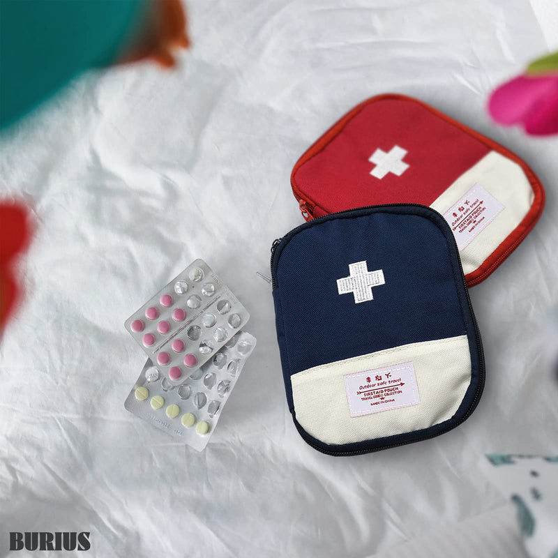 Empty First Aid Bag Medicine Organizer - 2Pcs Small Medicine Bag Home Office Outdoor First Aid Kit Medicine Bag for Traveling First Aid Bags Empty - Home First Aid Kit Small Cross Patch Paramedic Bag
