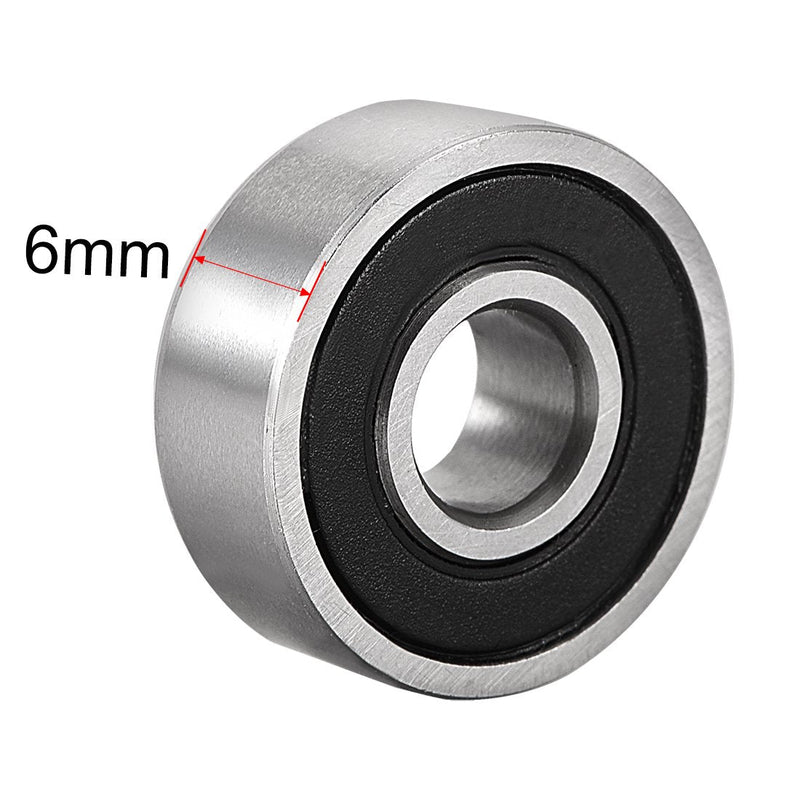 uxcell 606-2RS Deep Groove Ball Bearing 6mm x 17mm x 6mm Double Sealed High Carbon Steel Z1 Bearings 8pcs 6mmx17mmx6mm