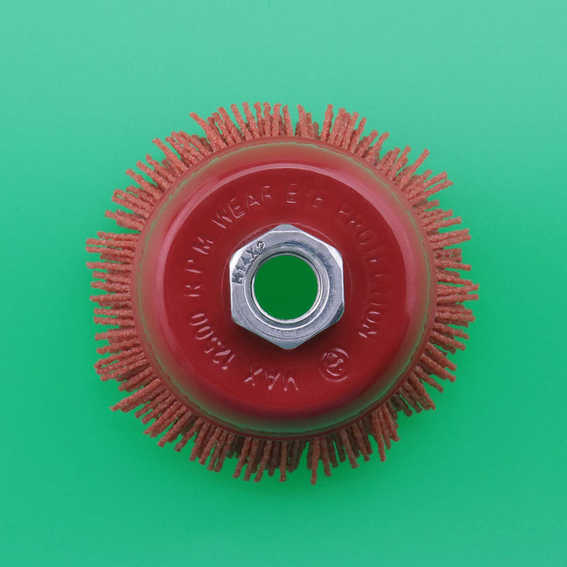 Be In Your Mind Nylon Cup Brush Pack of 2 75 mm Nylon Filament Abrasive Wire Cup Brush Steel Internal Thread M14x2 for Removing Rust Metal Polishing Cleaning