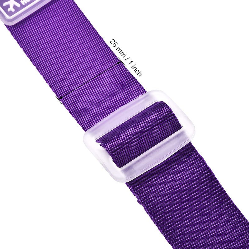 uxcell Add a Bag Luggage Straps, Adjustable Suitcase Connect Belts with Buckle, Nylon Travel Packing Accessories 320x25mm, Purple 3Pcs