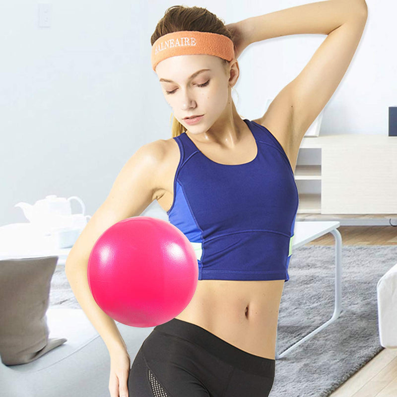 Vaupan Mini Exercise Ball, 9 Inch Small Gym Ball with Inflatable Straw for Yoga, Pilates, Stability, Barre, Physical Therapy, Stretching and Core Training, Improves Balance, Strength Pink 1 Pack