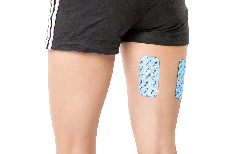 TENS EMS electrodes 3.5 mm push button · 4 pieces 10x5 cm - compatible with TENS EMS devices from Sanitas & Beurer | Reusable adhesive electrode pads for TENS devices | Cert. Axion medical device