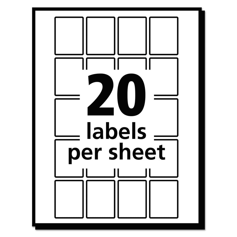 Avery Self-Adhesive Removable Labels, 0.75 x 1 Inches, White, 1000 per Pack, Pack of 1 (05428) 1 Pack