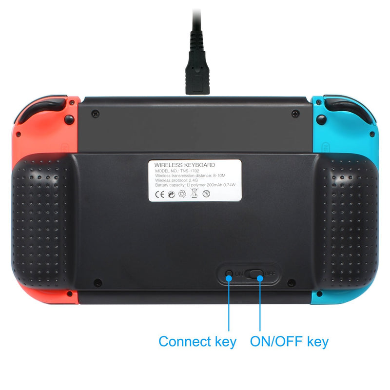 Wireless Keyboard Compatible for Nintendo Switch, Wireless Gamepad Chatpad Message Keyboard for Switch, 2.4G USB Rechargable Handheld Remote Control Keyboard for Switch with a 2.4G Receiver