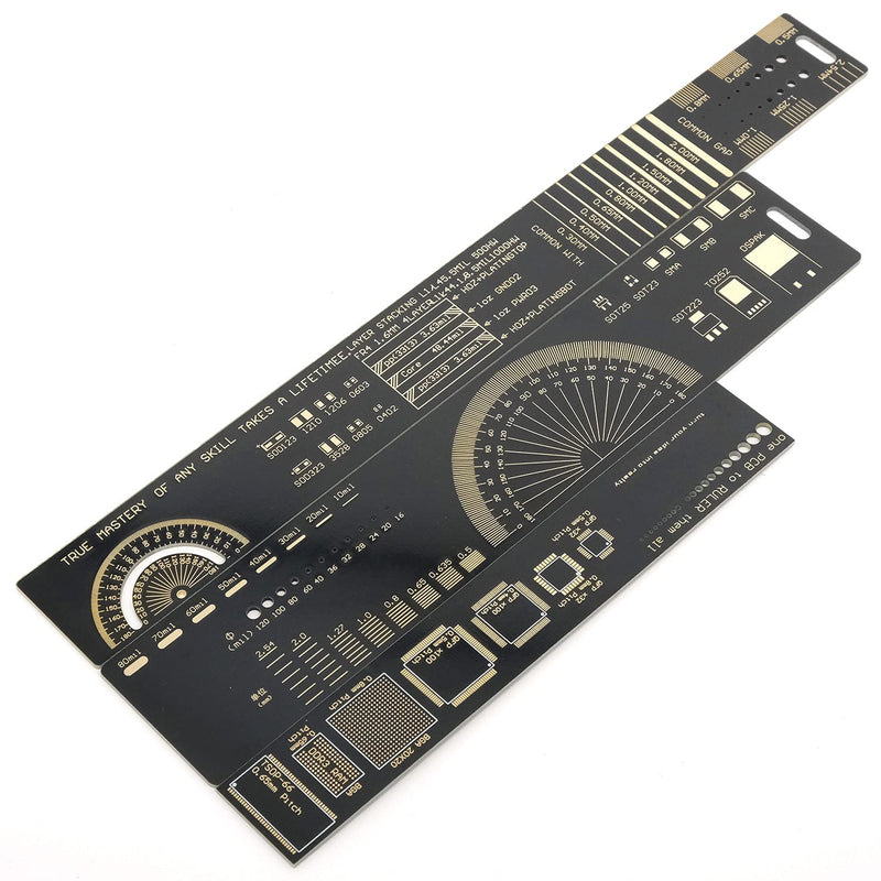 Mayata 1Set 15cm 20cm 25cm 30cm Multifunctional PCB Ruler Measuring Tool Resistor Capacitor Chip IC SMD Diode Transistor Package 180 Degrees 3pcs/lot