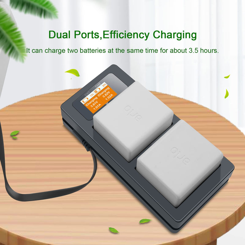 Hanatora LCD Battery Charger for Arlo Pro 3/Pro 4/ Pro 5S 2K,Arlo Ultra/Ultra 2 Camera,Digital Dual Charging Station Accessories