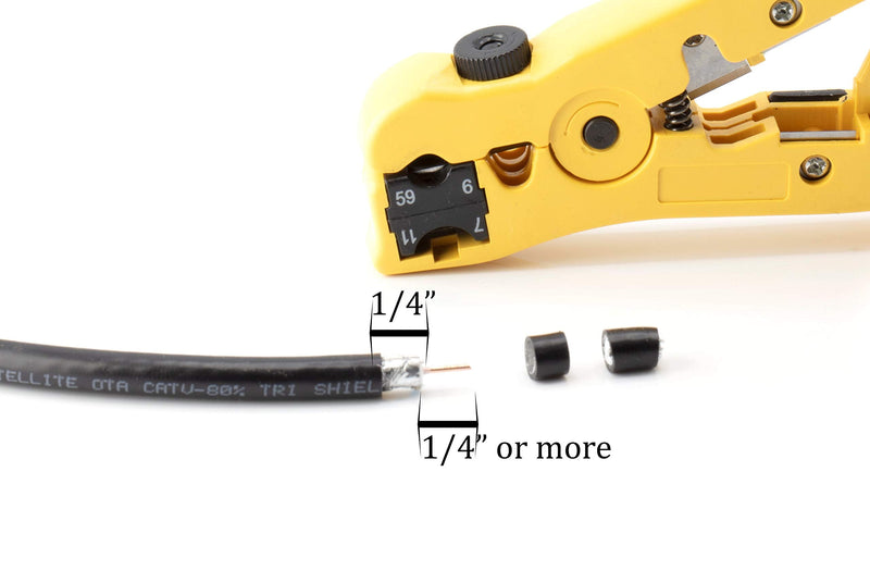 Premium Coaxial Cable Cutter/Prepping Tool for RG59, RG6, RG7, and RG11 - Stripping Tool for Category Cable- CAT6 CAT5 CAT3 Stripper - Universal for coaxial and cat Wire