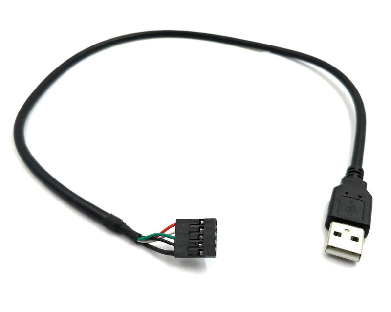 Duttek (2-Pack) 50CM 5 Pin Motherboard Female Header to USB 2.0 Male Adapter Dupont Extender Cable (5Pin/USB M) 5Pin/USB M