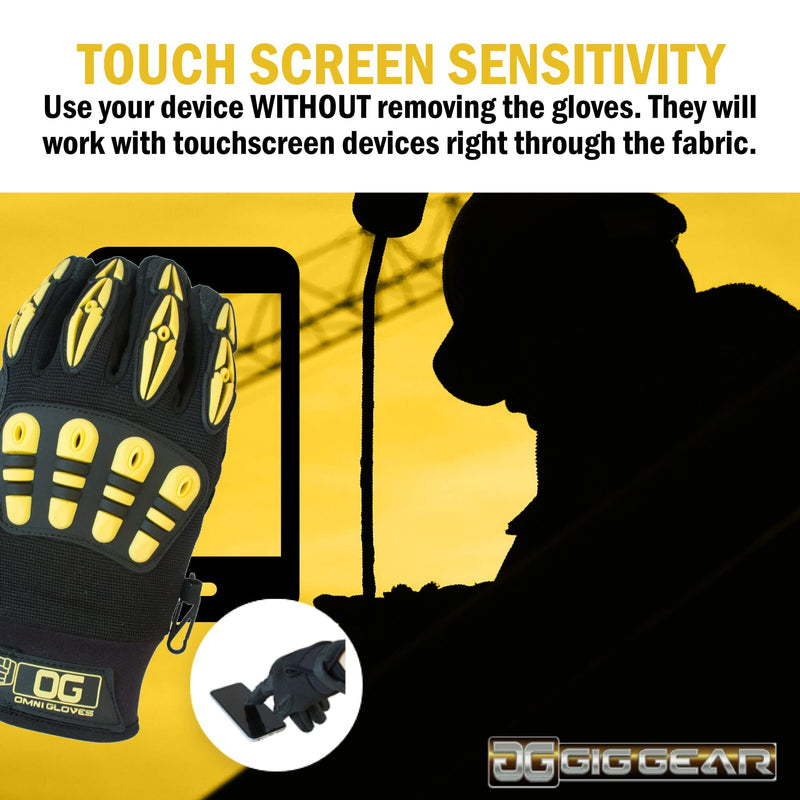 Gig Gear Heavy Duty Safety Gloves with Finger Access - Multipurpose Touchscreen Work Gloves for for Safety XXLarge