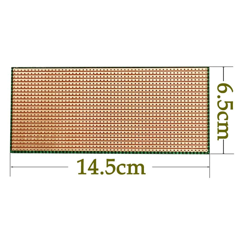 YUNGUI 6.5 X 14.5cm Veroboard Stripboard,5 Pieces DIY Weld Prototype Copper Strip Board Circuit Board for Soldering and Electronic Project Compatible with Arduino Kits