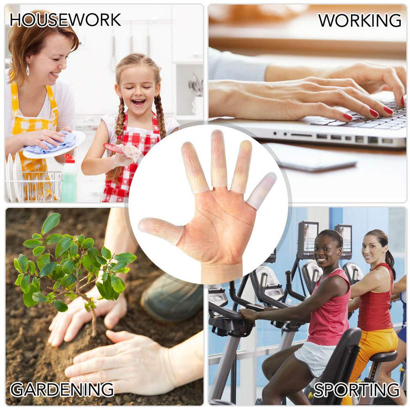 HioIoiH Silicone Finger Protectors for Woman, 10 Pack Gel Finger Cots & Protector,Relief from Pain of Finger Tips Cracked, Arthritis