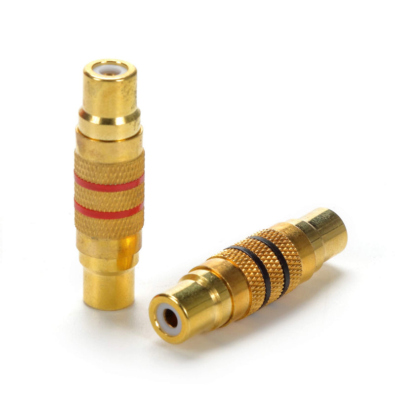 TLS.eagle RCA Female to RCA Female Interconnect Coupler Adapter Gold Plated Housing for Mixer Amplifiers Cable Link Pack of 2