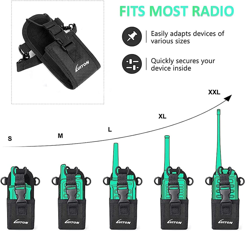 Radio Holder Walkie Talkie Pouch Molle Radio Pouch BaoFeng Radio Holster Strap Radio Case for Duty Belt Compatible with BaoFeng UV5R 888S F8HP Kenwood Icom HYT Arcshell Retevis H777 (4 Pack) MSC-20C 4Pack