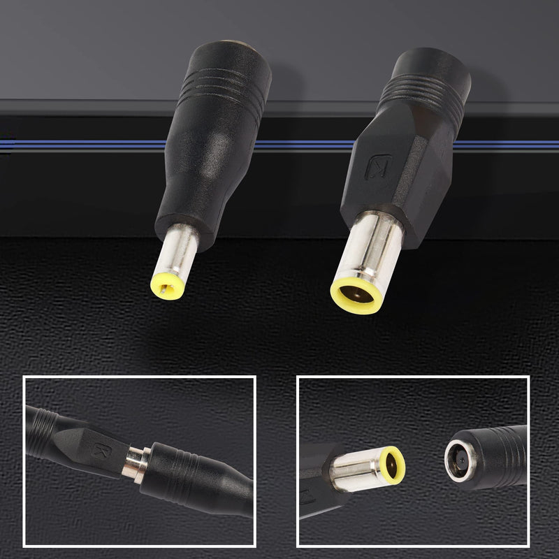 PNGKNYOCN DC Power Plug Adapter,2Pcs DC 8mm Male to DC 5.5mm x 2.1mm Female and 2Pcs DC 5.5mm x 2.1mm Male to DC 8mm Female Connectors（4-Pack）