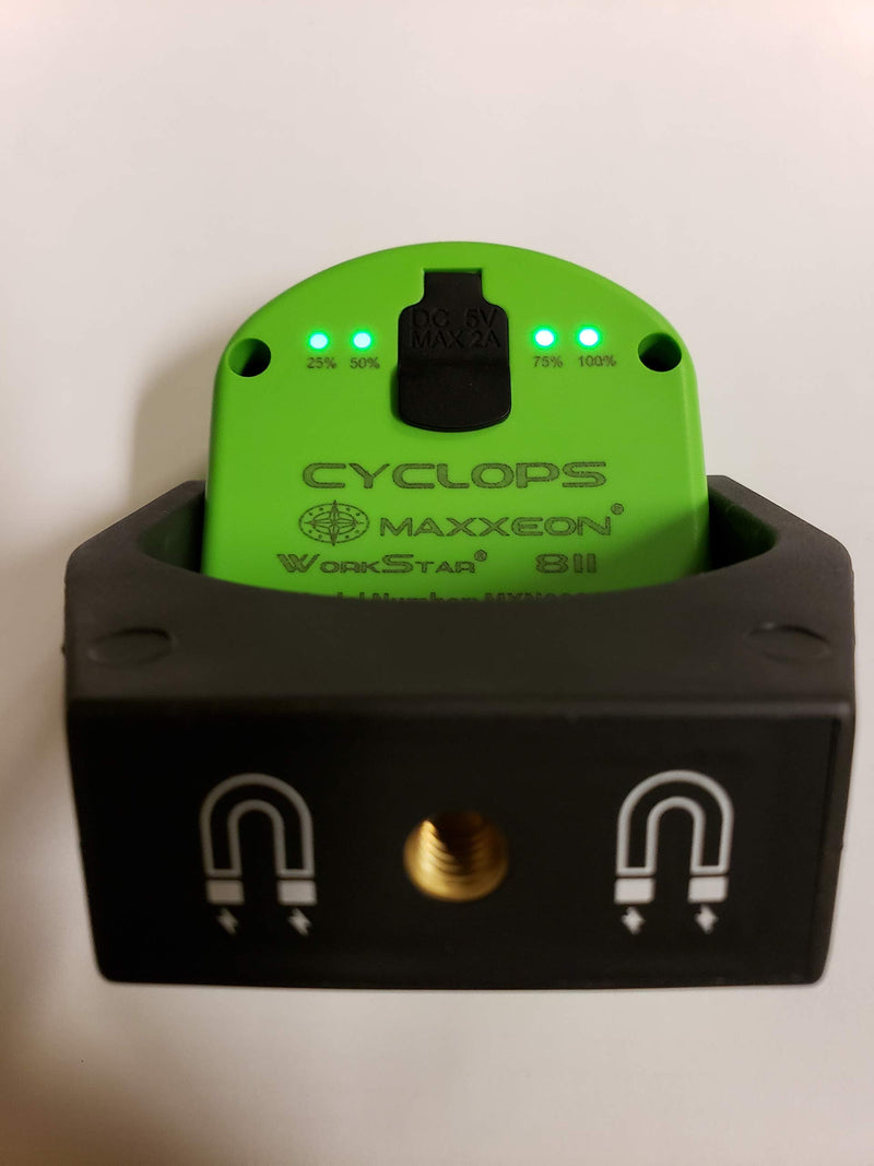 Maxxeon MXN00811, HiVis Green, 720 Lumens, USB-C Rechargeable LED Cyclops Workstar Work Light