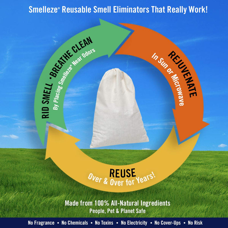 SMELLEZE Reusable M u s t y Smell Eliminator Pouch: Rids & Prevents Problems from Moisture & Humidity