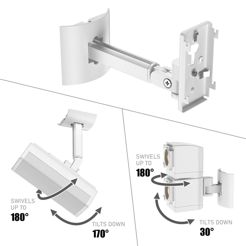 Speaker Wall Mount for Bose UB-20 Series II Ceiling Mount Bracket Compatible with All Bose CineMate Lifestyle Speakers, White (Not fit for Lifestyle 650)