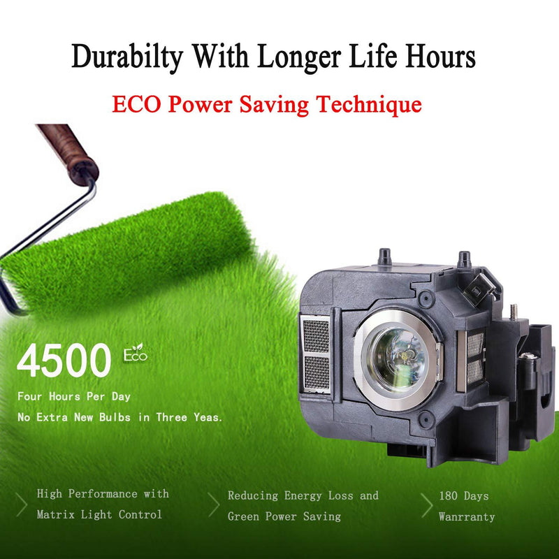 EWO'S ELP50 Replacement Projector Lamp for Epson ELPLP50/V13H010L50 Powerlite 84 84+ 825 825+ 826W 826W+ 85 85+ Lamp Bulb Replacement