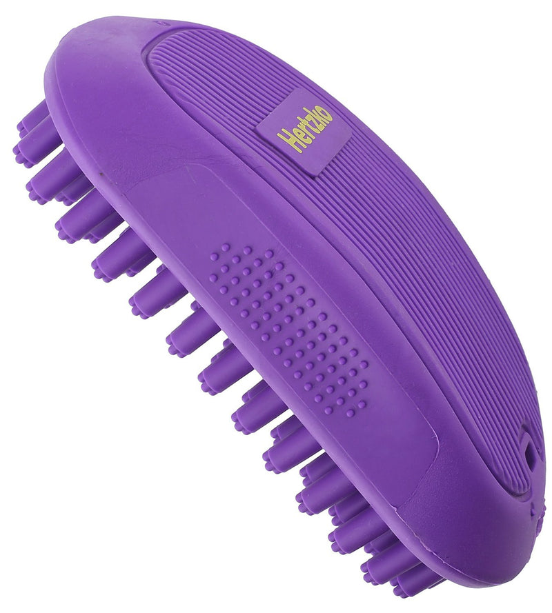 Pet Bath & Massage Brush by Hertzko - Great Grooming Comb for Shampooing and Massaging Dogs, Cats, Small Animals with Short or Long Hair - Soft Rubber Bristles Gently Removes Loose & Shed Fur from your Pet