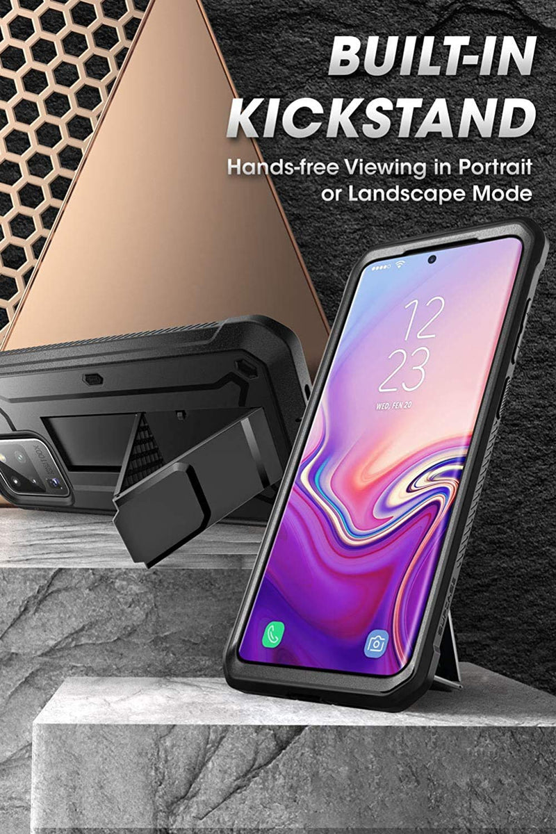 SUPCASE UB Pro Series Designed for Samsung Galaxy S20 Ultra / S20 Ultra 5G Case (2020 Release), Full-Body Dual Layer Rugged Holster & Kickstand Case Without Built-in Screen Protector (Black) Black