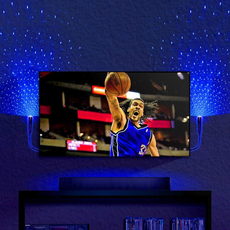 BlissLights Starport USB Laser Star Projector for Game Room Decor, Bedroom Night Light, or Galaxy Mood Lighting Ambiance (Blue) Blue