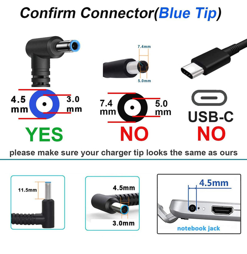 45W 19.5V 2.31A AC Adapter Laptop Charger Compatible for HP Notebook 15 Charger 15-ba009dx 15-ba079dx 15-ba113cl 15-bs015dx 15-bs113dx 15-bs115dx 15-bw011dx 15-bw032wm Laptop PC Power Supply Cord