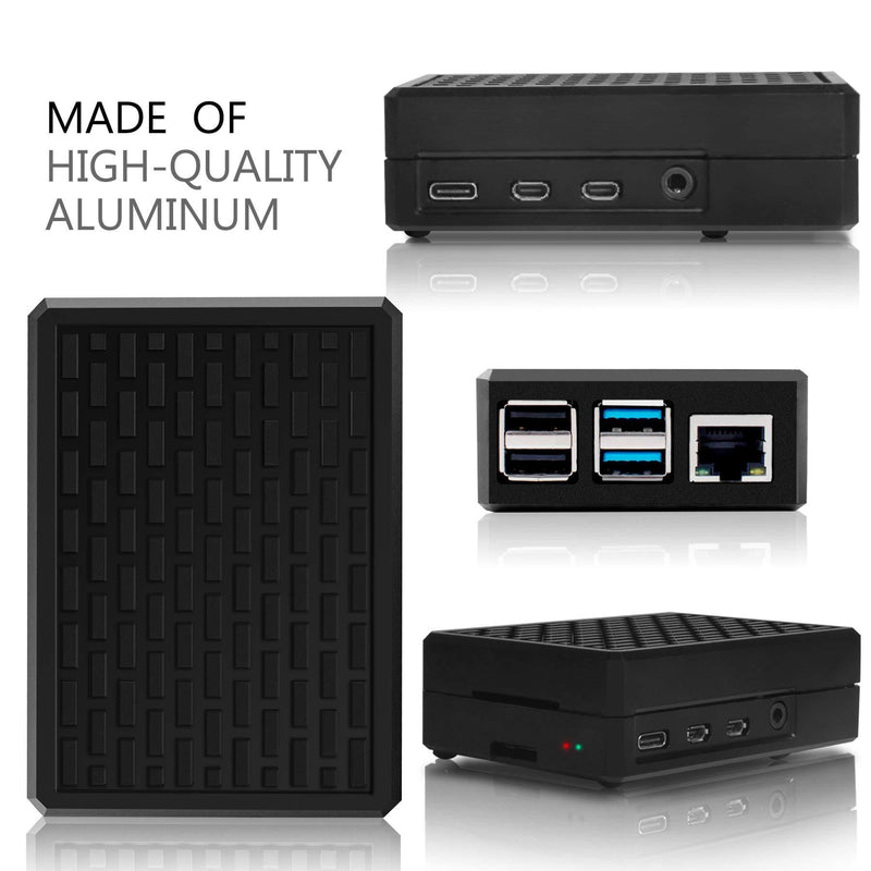 Miuzei Raspberry Pi 4 Aluminum Case, Raspberry Pi 4 Model B Metal Case, Pi 4 Alloy Armor Case with Cooling Column and Thermal Pads Compatible with Raspberry pi 4 B 8gb 4gb 2gb- No Pi Board