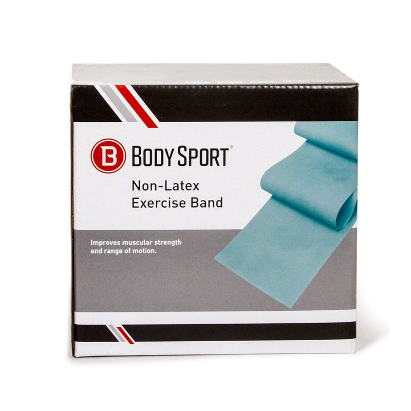 Body Sport Exercise Bands - 25 yd. Roll of Special Resistance Bands for Stretching, Fitness or Physical Therapy, Non-Latex Light Blue