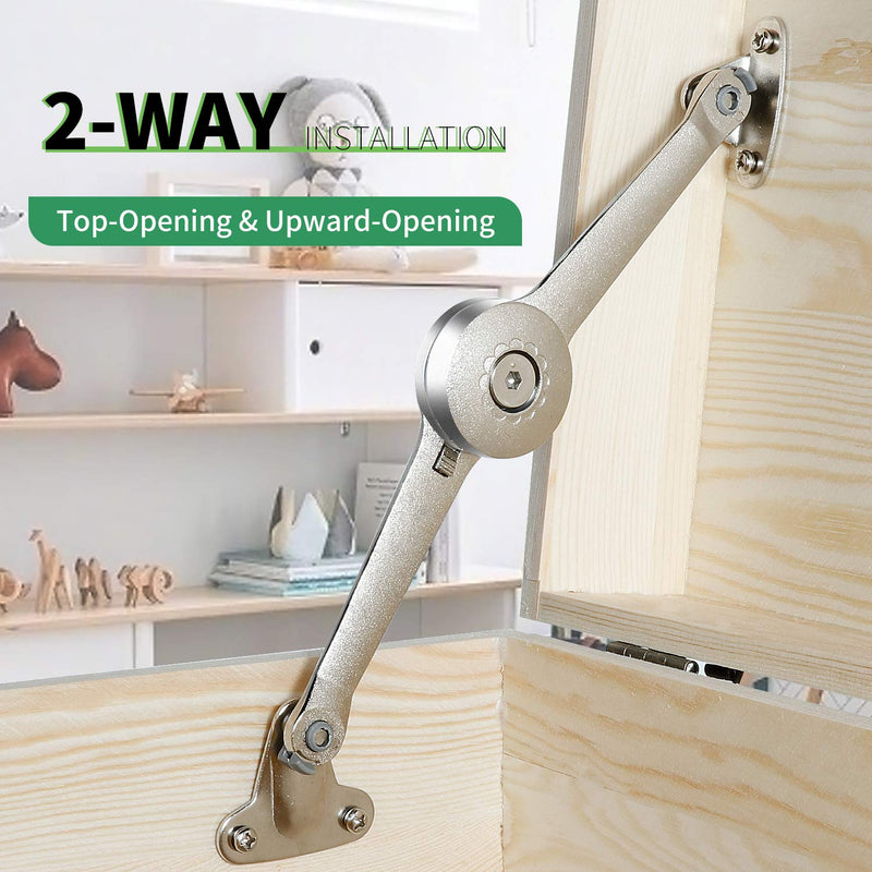 RUYUFE Lid Support Hinge Lid Stay with Soft Close Toy Box Hinge Support Drop Lids of Cabinets Kitchen Support 40lb/2pcs lid hinge soft close