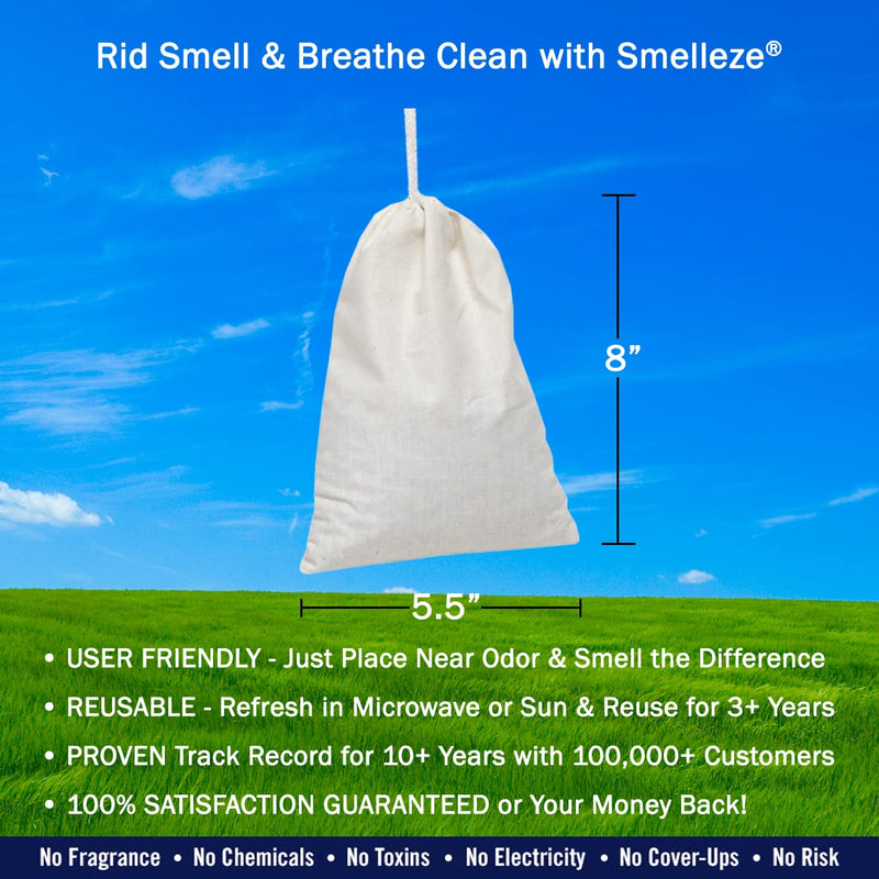 SMELLEZE Reusable M u s t y Smell Eliminator Pouch: Rids & Prevents Problems from Moisture & Humidity