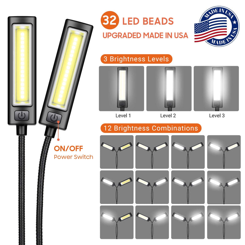 CAHAYA Music Stand Light Clip on LED Battery Powered Reading Lamp Book Light for Bookworms Guitar Piano Keyboard Players CY0243