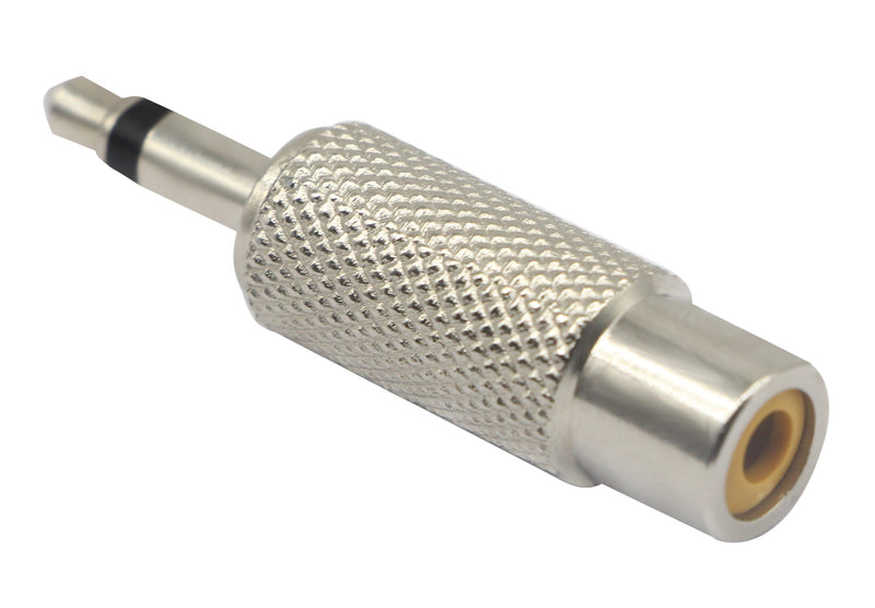 zdyCGTime RCA to 3.5MM Audio TS Adapter 3.5mm 1/8" Mono Plug Male to RCA Female Jack Adaptor Connectorï¼ˆSilver (2 Packs, 2-Pole) 2 Packs, 2-Pole