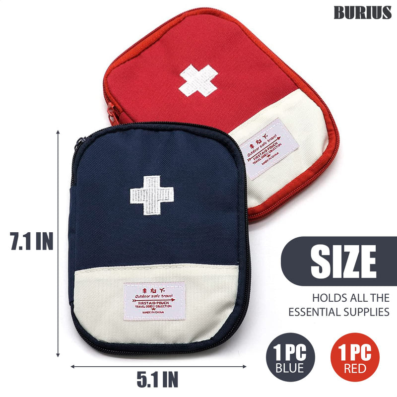 Empty First Aid Bag Medicine Organizer - 2Pcs Small Medicine Bag Home Office Outdoor First Aid Kit Medicine Bag for Traveling First Aid Bags Empty - Home First Aid Kit Small Cross Patch Paramedic Bag