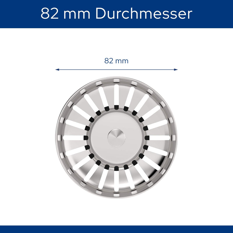 Sink strainer basket (Advanced) - Universal sink strainer made of hardened steel with innovative plug function - Ideal as a Blanco sink replacement part - Improved version 2023 (Ø 82 mm) Ø 82 mm