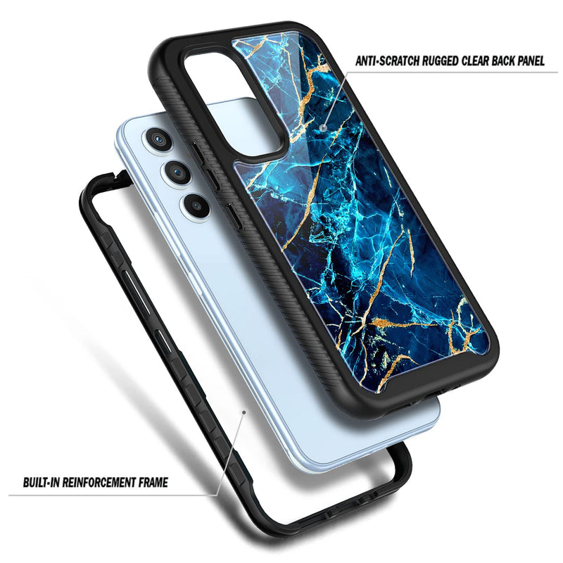 NZND Galaxy A54 5G Case with [Built-in Screen Protector], Full-Body Protective Shockproof Rugged Bumper Cover, Impact Resist Durable Phone Case for Samsung Galaxy A54 5G (Sapphire) Sapphire