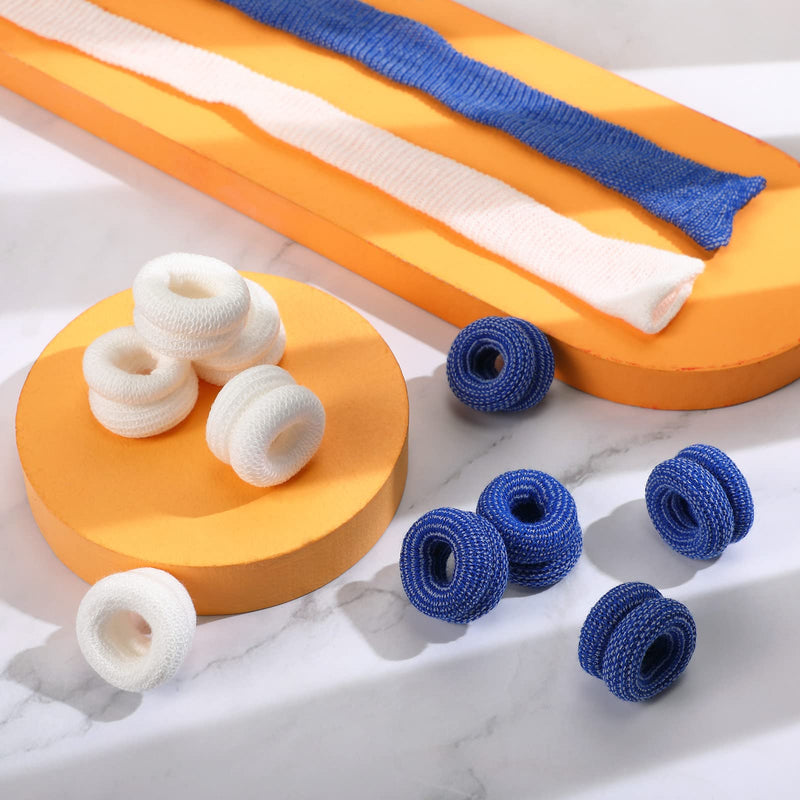 20 Pack First Aid Tublar Bandage Finger Roll Tubular Bandage Dressings Finger Bandage Tubular Finger Dressings Finger Cots Buddies Blue White Bandages for Finger Sprains and Swelling 15 x 600mm