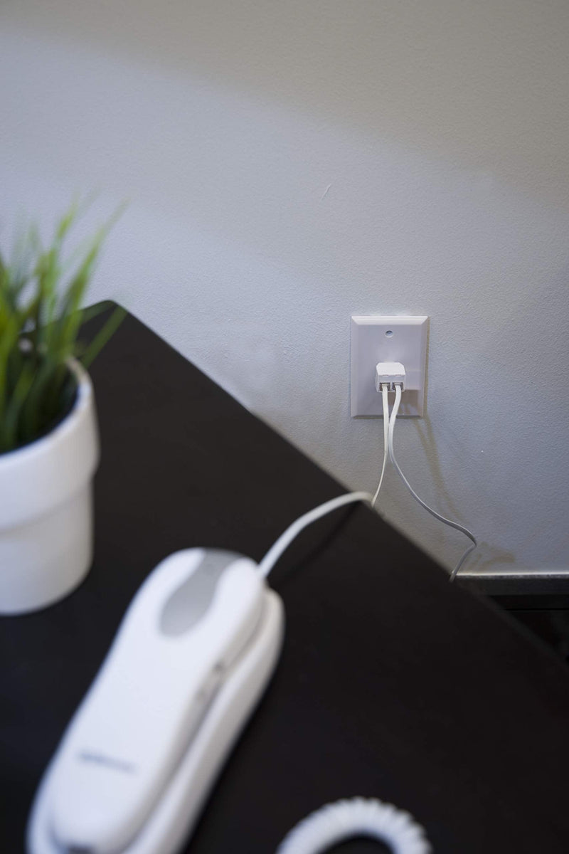 Power Gear Telephone Duplex Adapter, Home or Office, Compatible with Answering Machines, All Brands, RJ14, RJ11, White, 76191 1 Pack