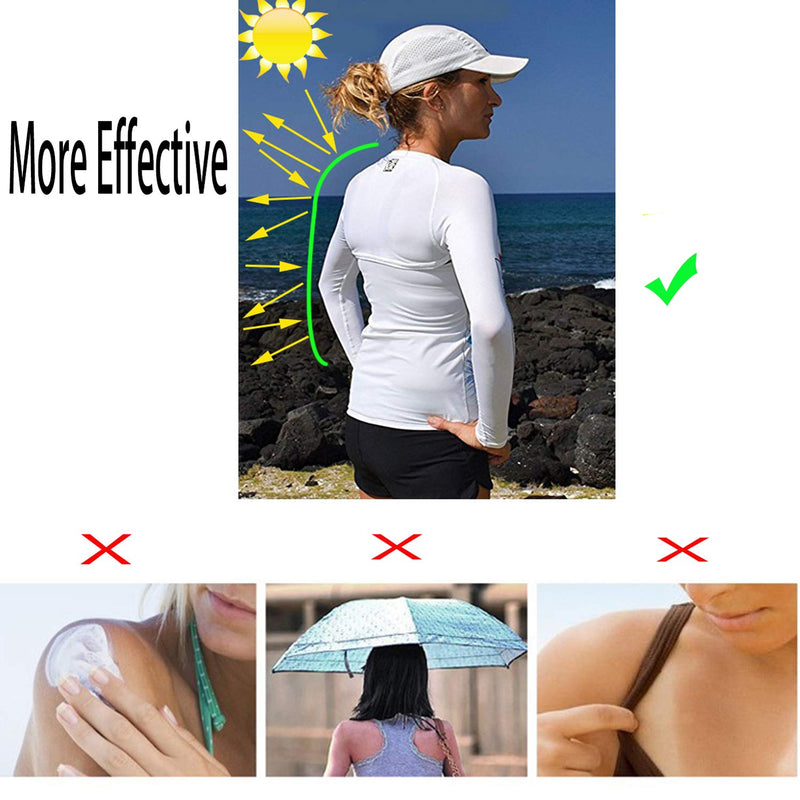 Hairwilly Advanced Cooling Shawl Arm Sleeve Sun Protection Comfortable & Breathable for Women Golf & Outdoor Sports White Large