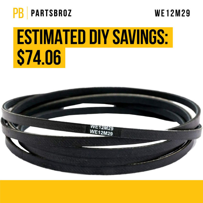 WE12M29 Drive Belt by PartsBroz - Compatible with GE Dryers - Replaces AP4324040, WE12X21574, 1381519, 559C197P001, 559C197P003, PS1766009, WE120122