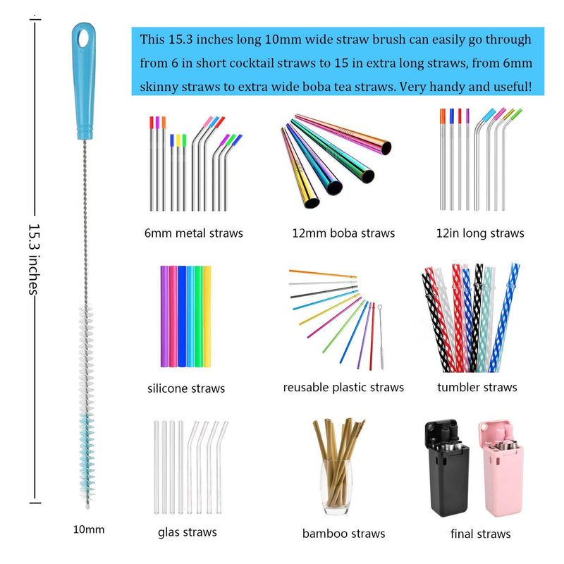 ALINK Bottle Cleaning Brush Set - Long Handle Bottle Cleaner for Washing Narrow Wine/Beer Bottles, Thermos, Hummingbird Feeder, S’Well, Sports Water Bottles, Plus Kettle Spout/Lid Brush, Straw Brush