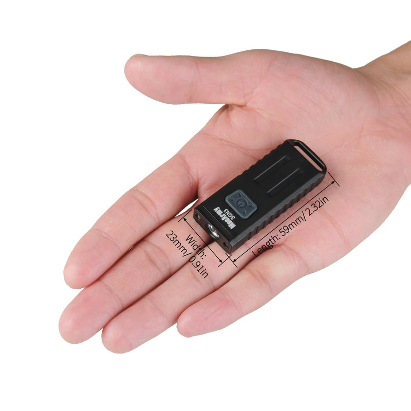 MecArmy SGN3 Mini Portable USB Rechargeable Multifunctional Keychain Flashlight|UV+RED+White Lights for selectable|CREE LED with 160 Lumens|Micro USB recharge designed for Everyday Carry (Black) Black