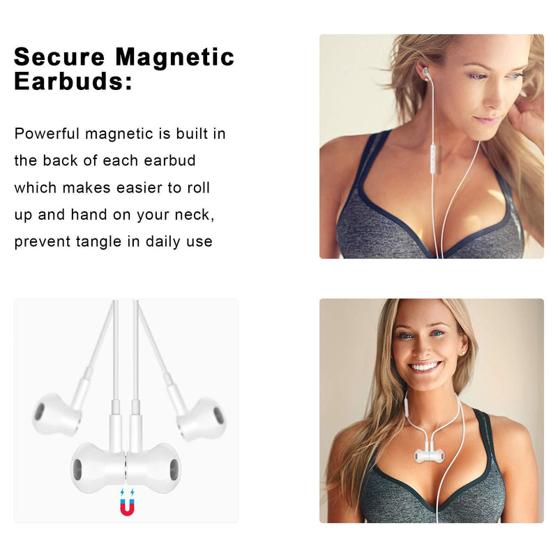 USB C Headphones, Type C Earphones for Samsung Galaxy S21 Ultra 5G USB C Earbuds Magnetic HiFi Stereo Digital DAC Earphone with Mic Wired Headphone for Android Smartphone Galaxy S20 FE Note 20 Pixel 5