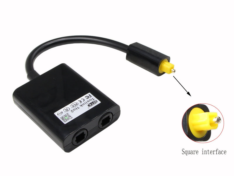 QiCheng&LYS Toslink Digital Optical Splitter 2 Select 1 Audio Adapter Cable-Black(Adapter)