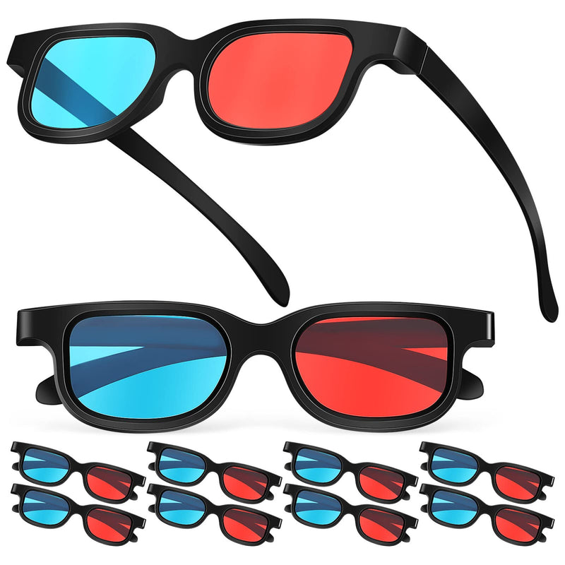 MAGICLULU 10 Pcs 3D Viewing Glasses 3D Movie Game Glasses Red-Blue 3D Glasses for TV Cinema Films