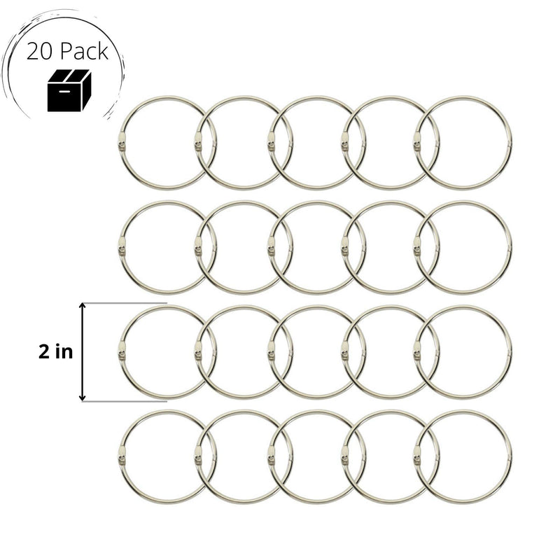 Mr. Pen- Loose Leaf Binder Ring, 20 Pack, 2 Inch, Binder Rings, Book Rings, Metal Rings for Index Cards, Rings for Flash Cards, Flash Card Rings, Index Card Rings, Clip Rings, 2 Inch Binder Rings