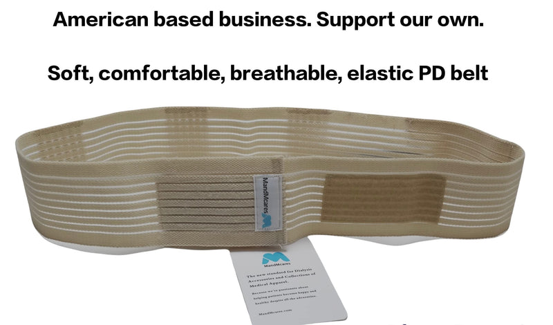 Peritoneal Dialysis Breathable PD Catheter Belt | Secure Peg Tube Feeding Holder | Supplies for PD Dialysis Men and Women Small Beige